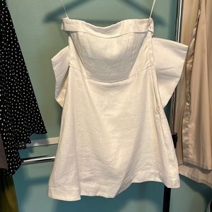 DISSH aisle white linen back bow dress